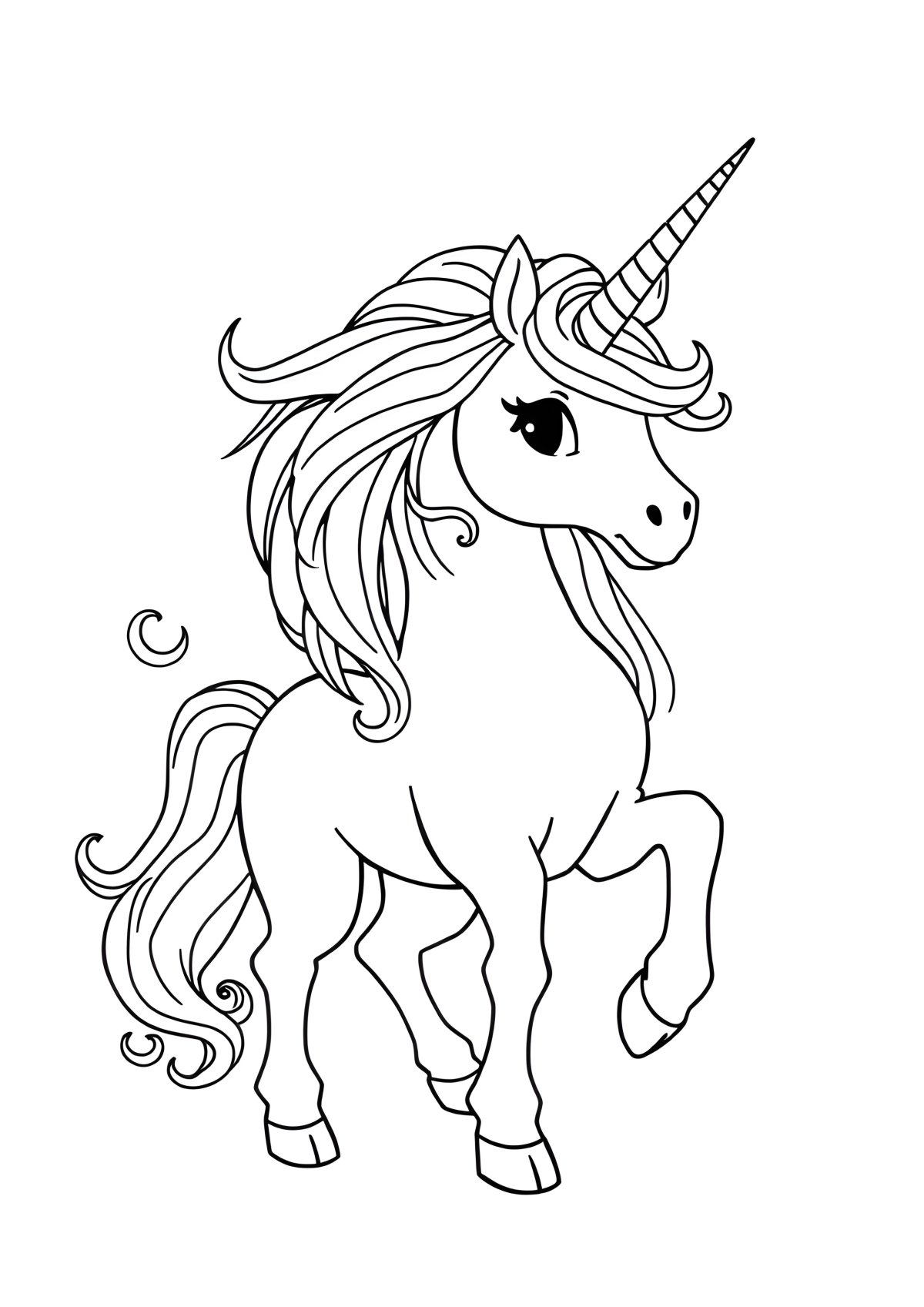 Large Unicorn Coloring Page coloring page for kids