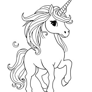 Large Unicorn Coloring Page coloring page for kids