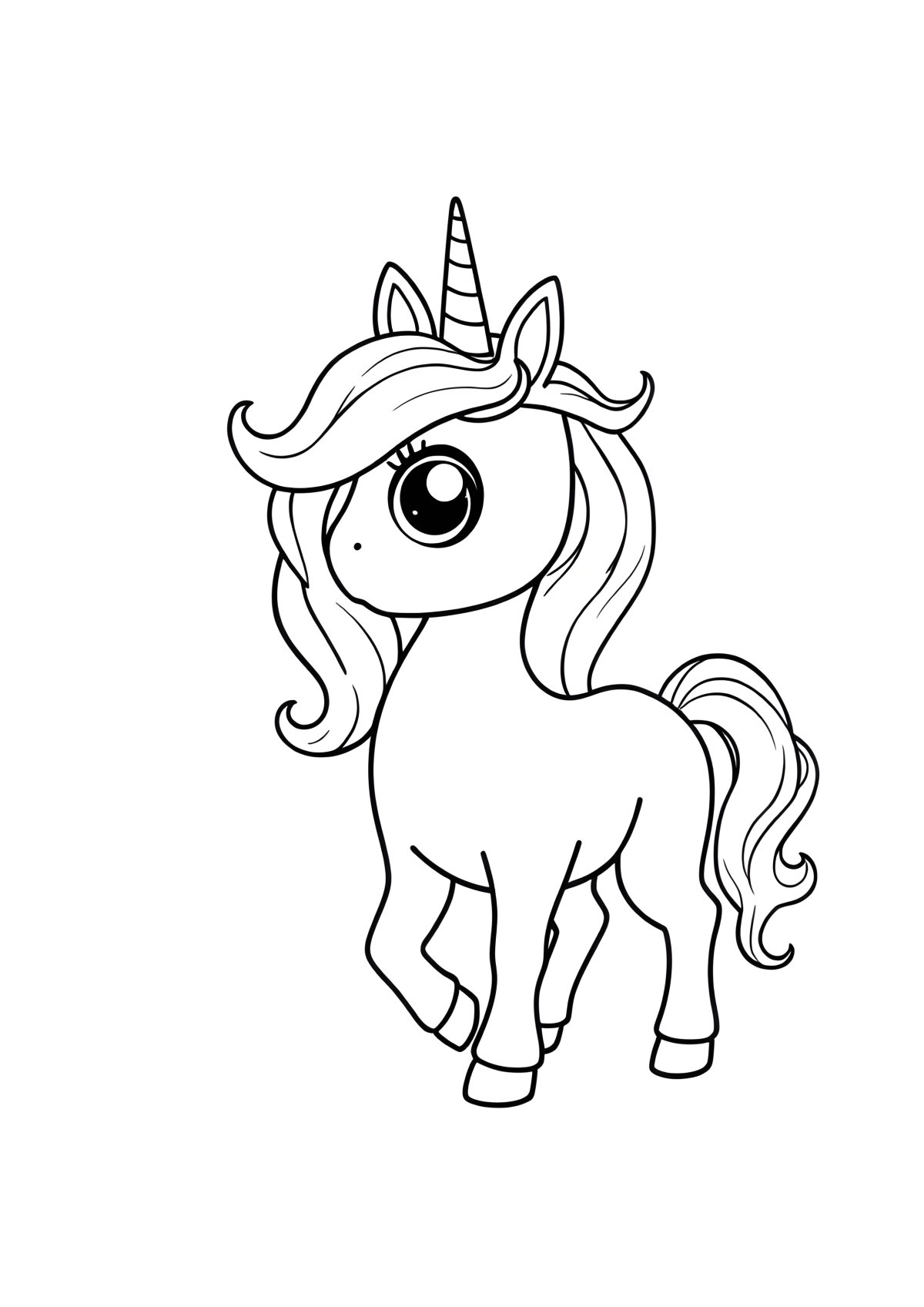 Simple Unicorn Coloring Page For Adults coloring page for kids