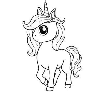 Simple Unicorn Coloring Page For Adults coloring page for kids