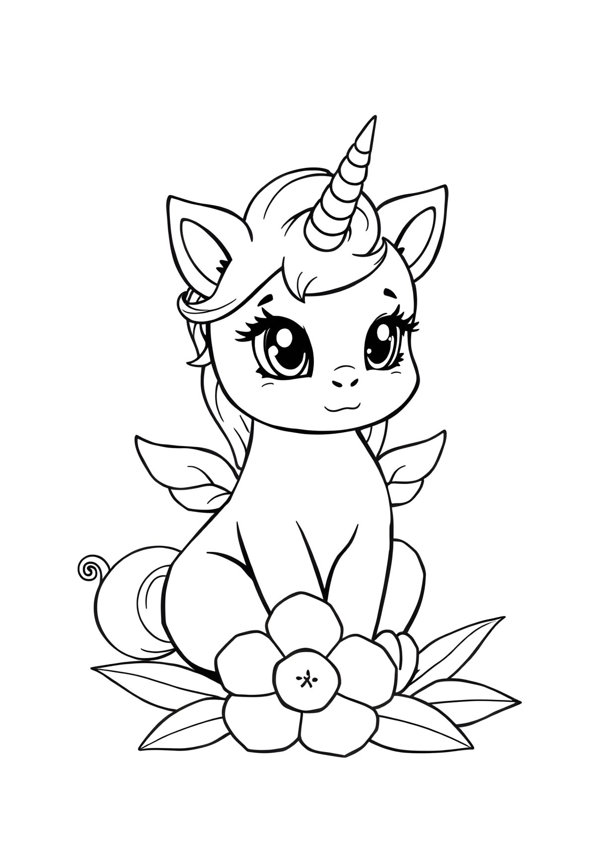 Unicorn Kitten Printable Coloring Page coloring page for kids