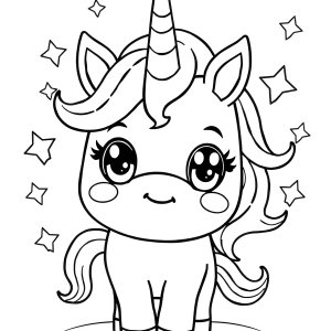 Cute Unicorn Among Us Coloring Page coloring page for kids