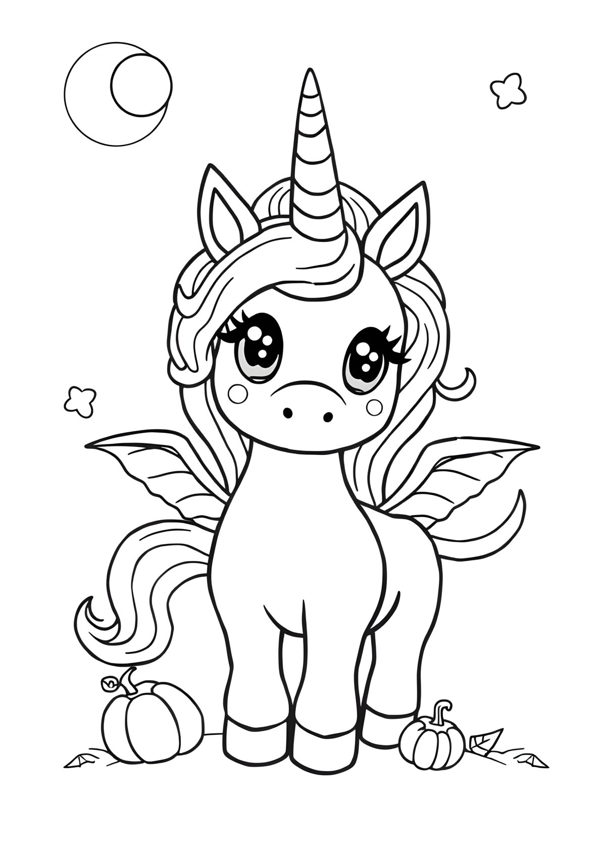 Free Halloween Unicorn Coloring Page coloring page for kids