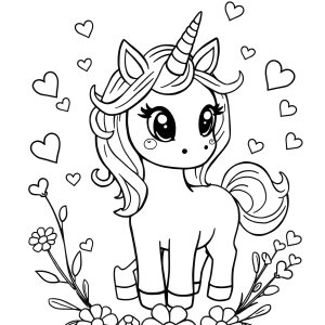 Mini Unicorn Coloring Page coloring page for kids