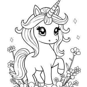 Cute Cute Unicorn Coloring Page coloring page for kids