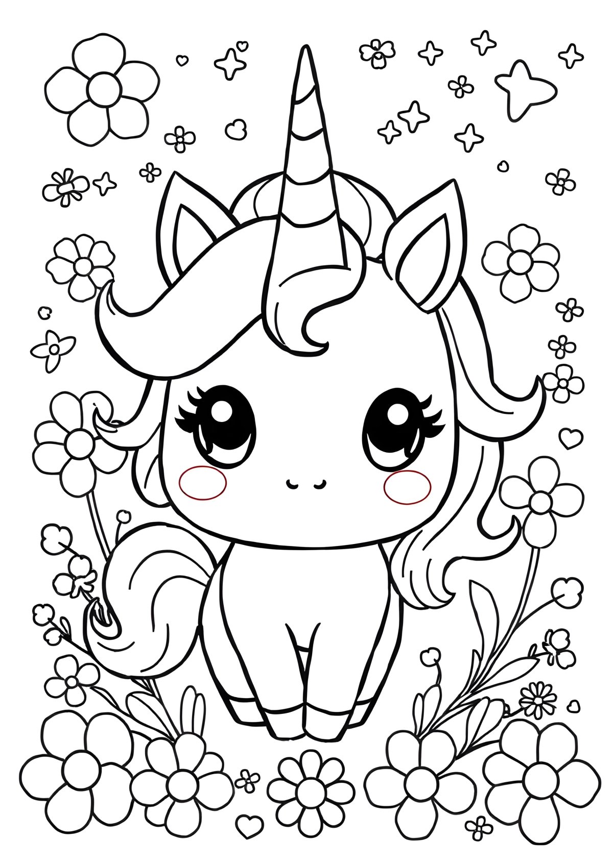 Unicorn Cinnamoroll Coloring Page coloring page for kids