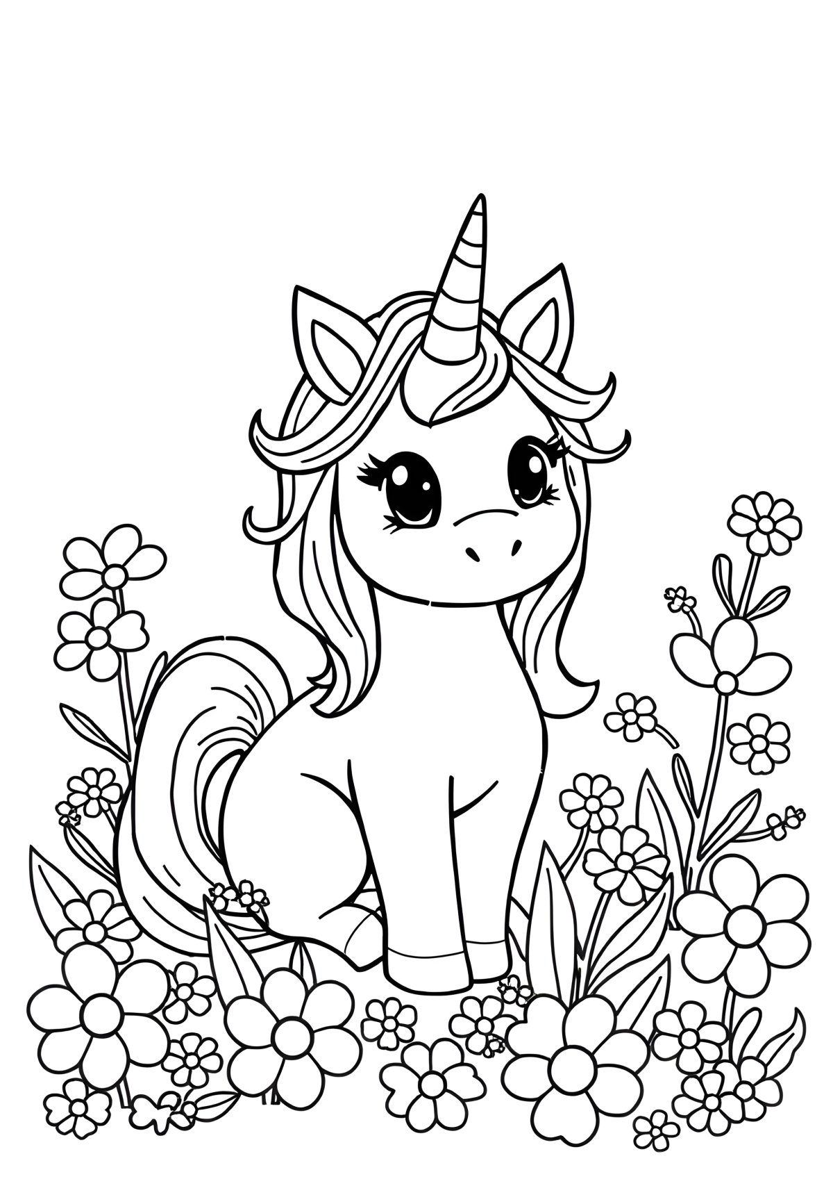 Unicorncat Coloring Page coloring page for kids