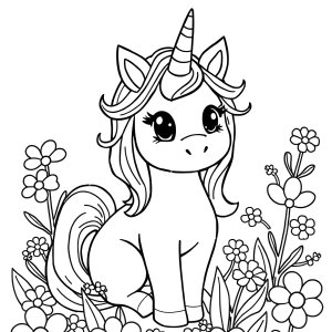 Unicorncat Coloring Page coloring page for kids