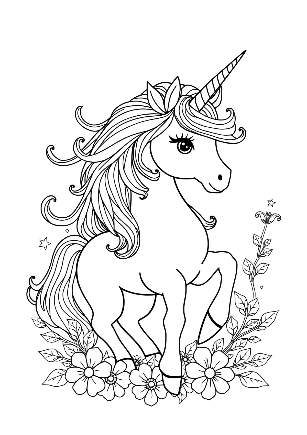 Adult Coloring Page Animals Unicorn coloring page for kids