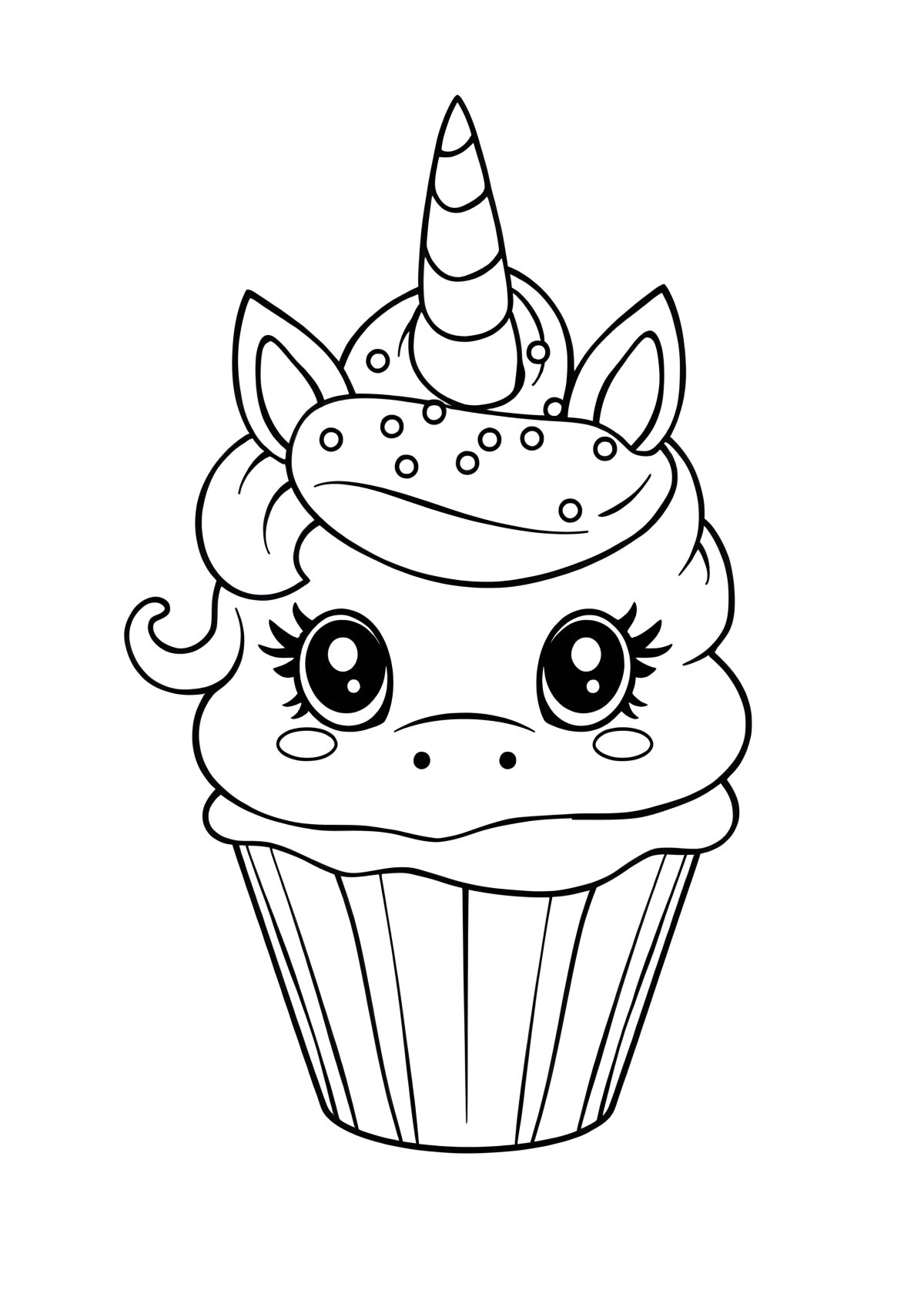 Coloring Page Unicorn Cupcake coloring page for kids