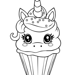 Coloring Page Unicorn Cupcake coloring page for kids