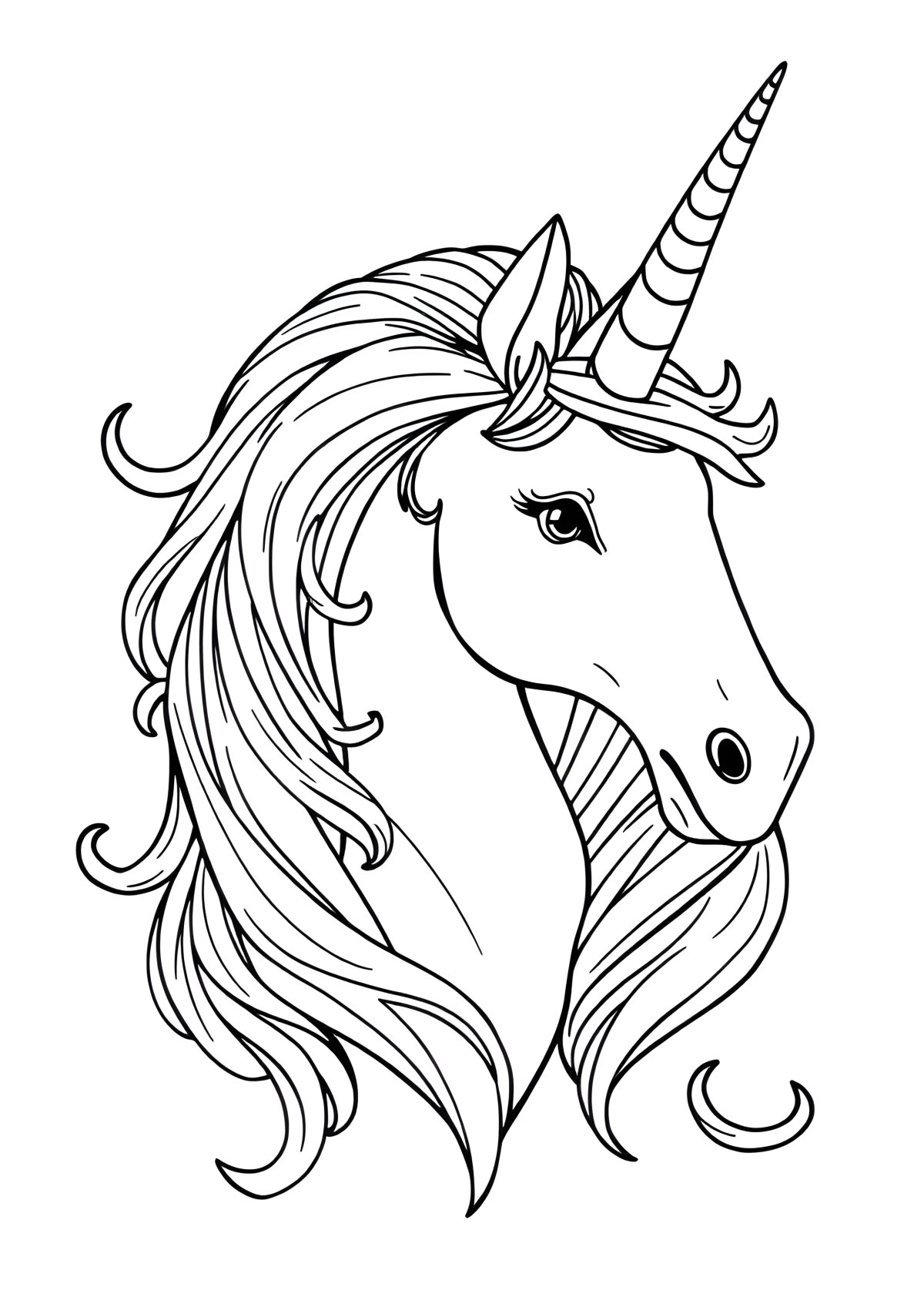 Free Printable Hard Free Printable Unicorn Coloring Page coloring page for kids