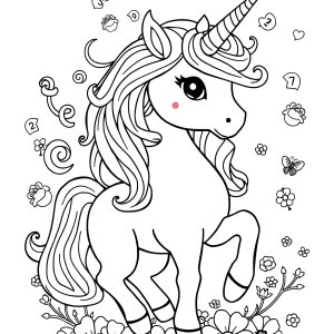 Free Printable Unicorn Color By Number Page coloring page for kids