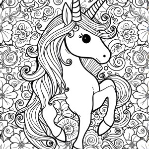 Adult Coloring Page Unicorn Patterns coloring page for kids