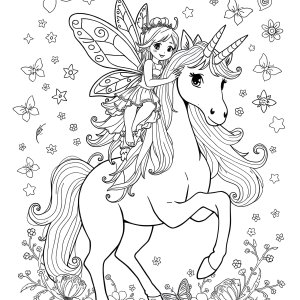 Fairy Coloring Page For Girls Unicorn coloring page for kids