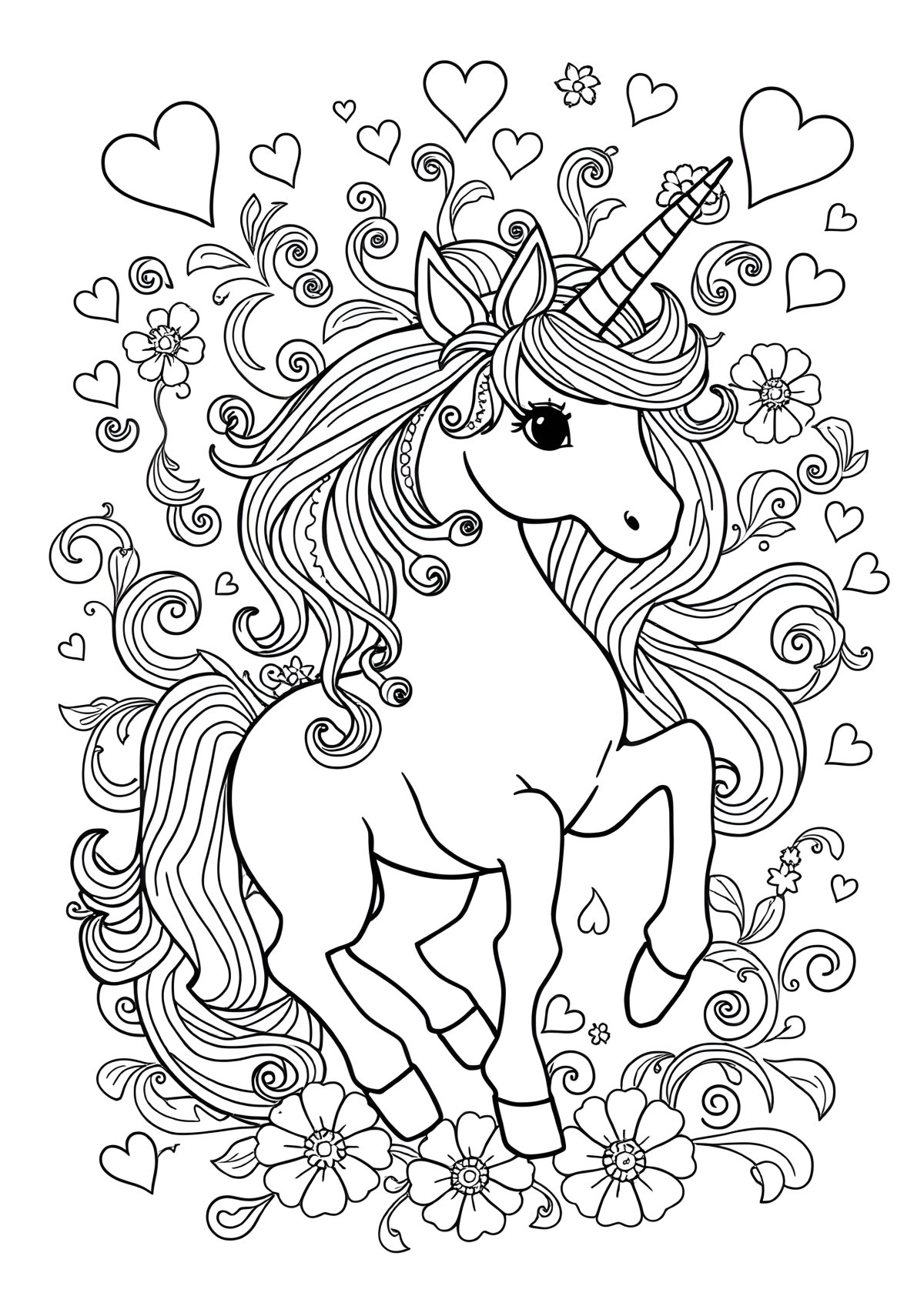 Animal Coloring Page For Adults Unicorn coloring page for kids