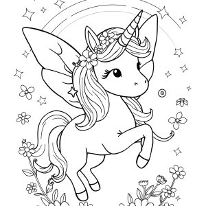 Fairy Fairy Unicorn Coloring Page coloring page for kids