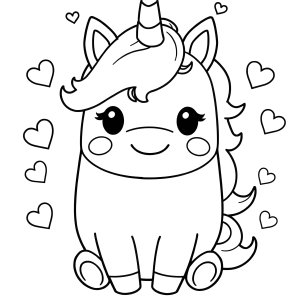 Unicorn Squishmallow Coloring Page Printable coloring page for kids
