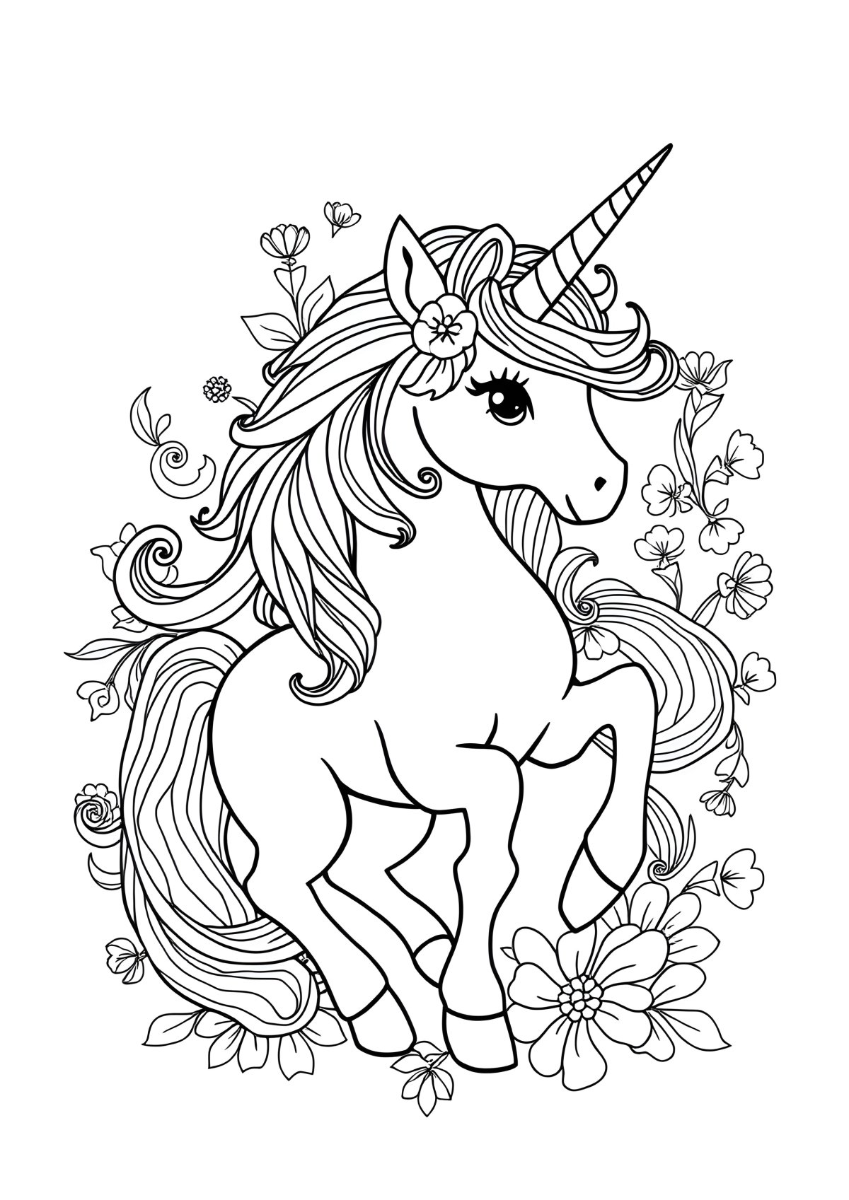 Coloring Page For Adults Printable Unicorn coloring page for kids