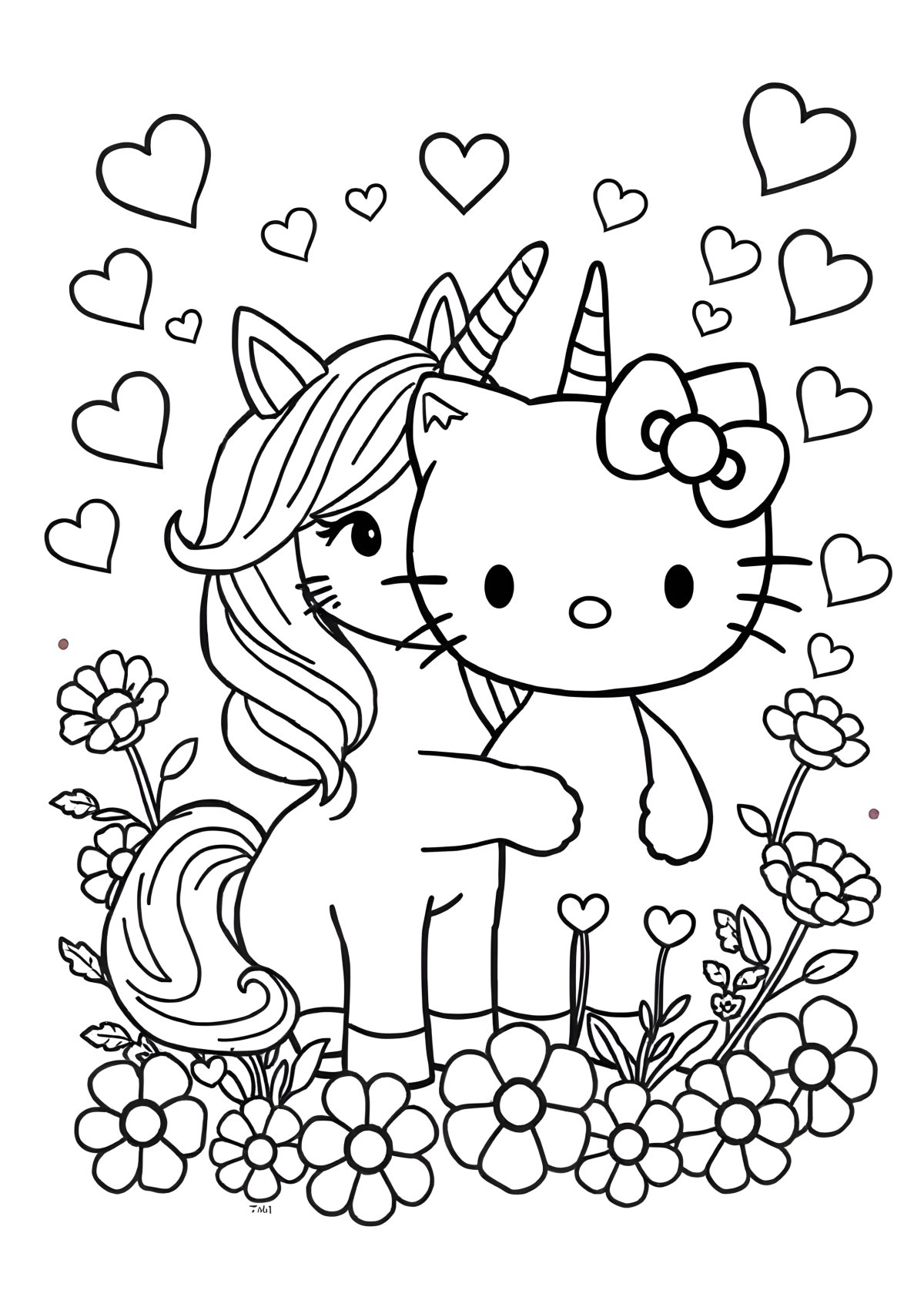 Free Printable Unicorn Free Printable Hello Kitty Coloring Page coloring page for kids