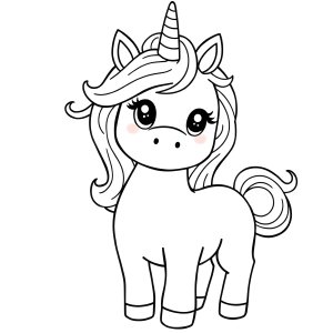 Unicorn Squishy Coloring Page coloring page for kids
