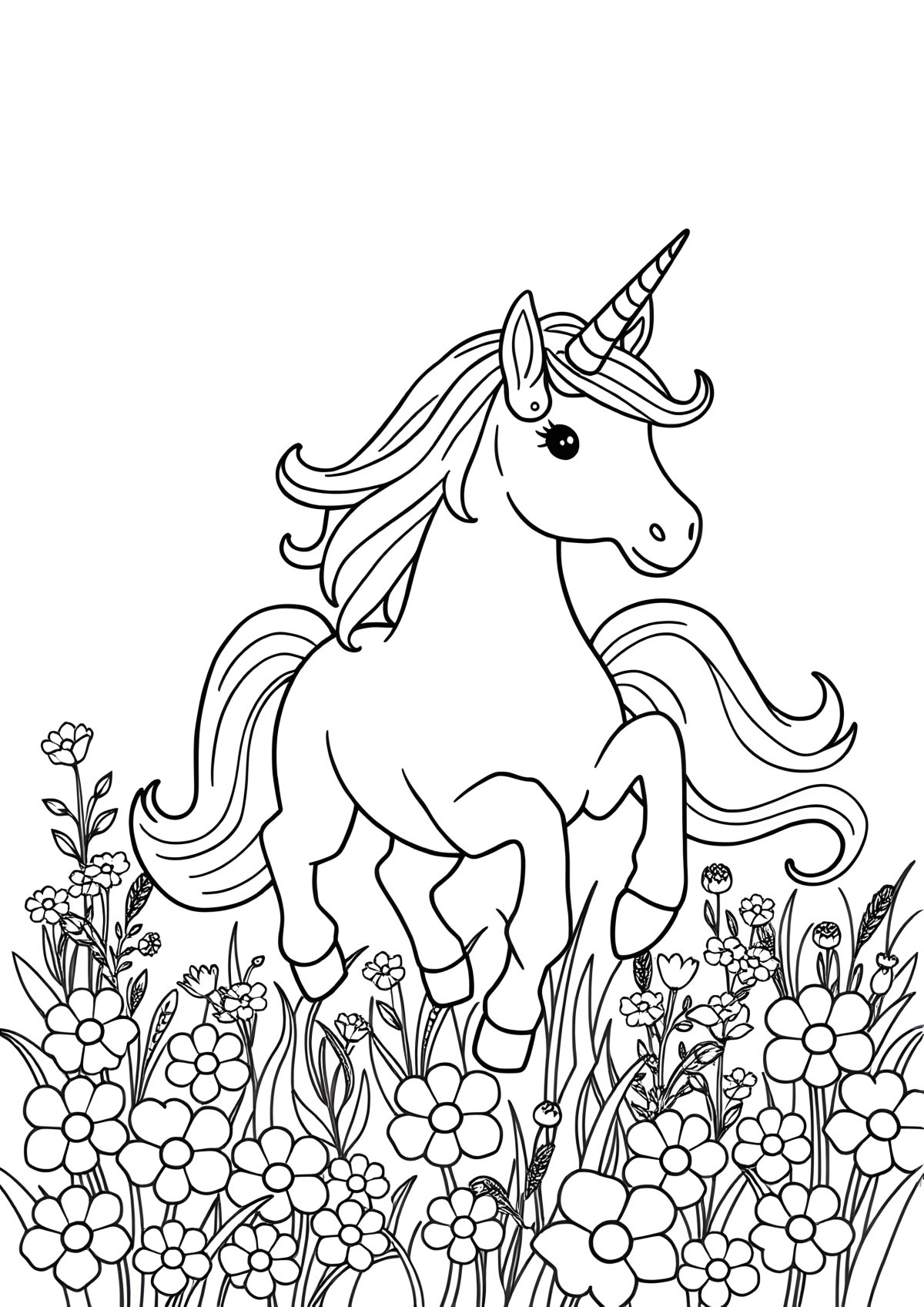 Free Unicorn Coloring Page For Printing coloring page for kids