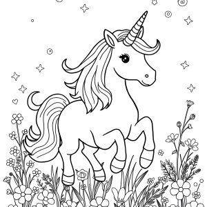 Free Unicorn Coloring Page Pdf coloring page for kids