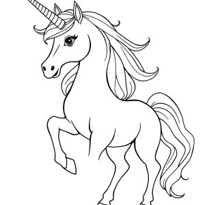 Horse Unicorn Coloring Page coloring page for kids