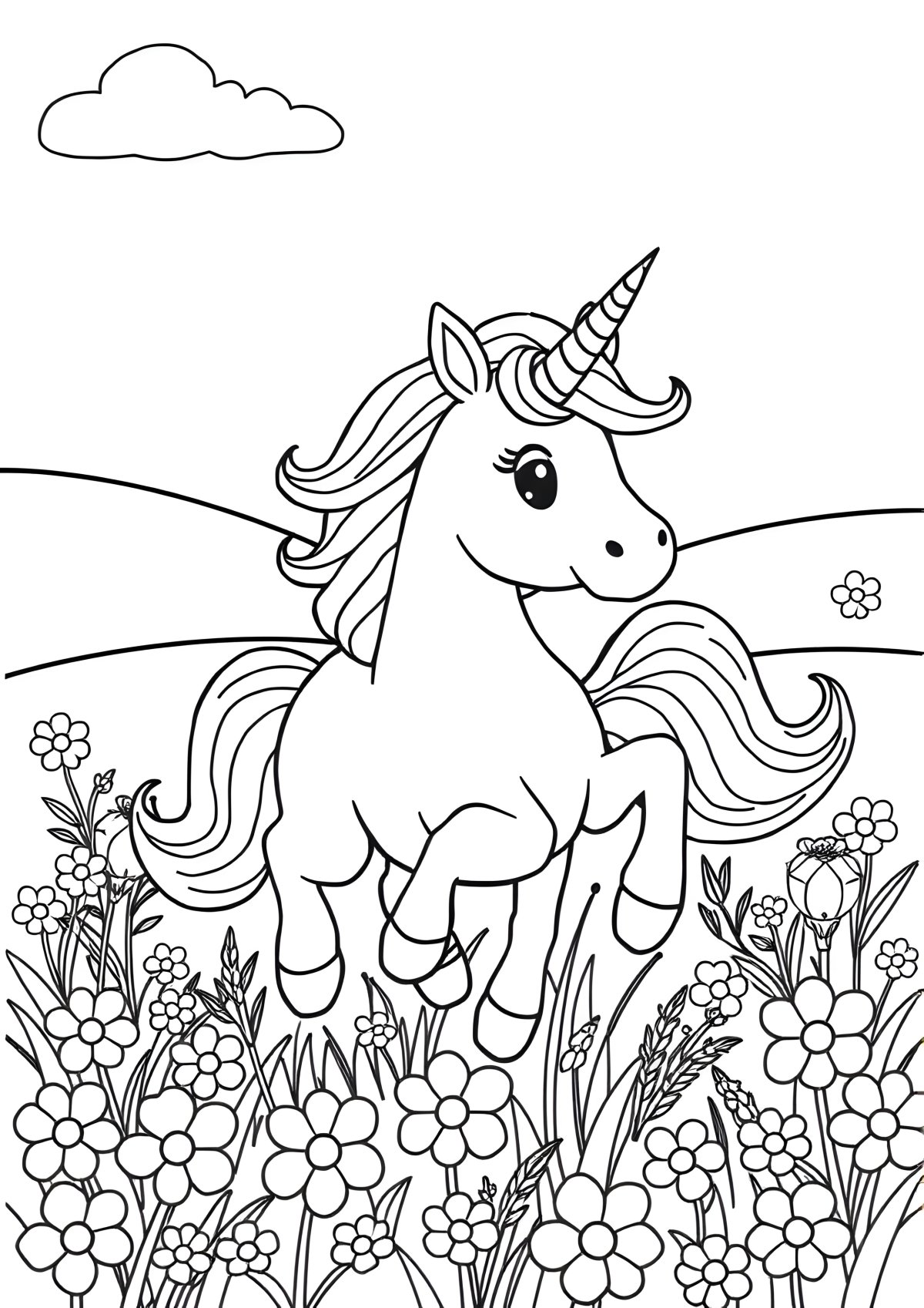 Free Unicorn Coloring Page To Print coloring page for kids