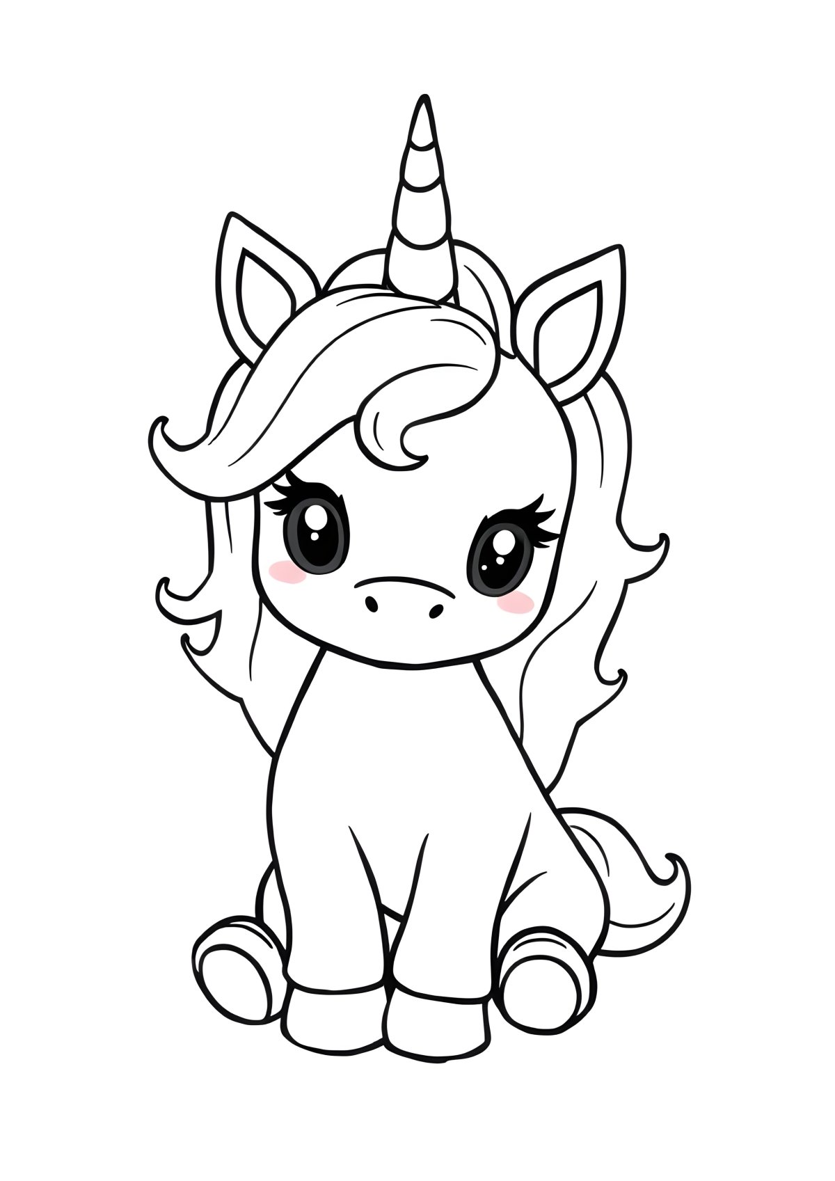 Unicorn Puppy Cute Easy Dog Coloring Page coloring page for kids