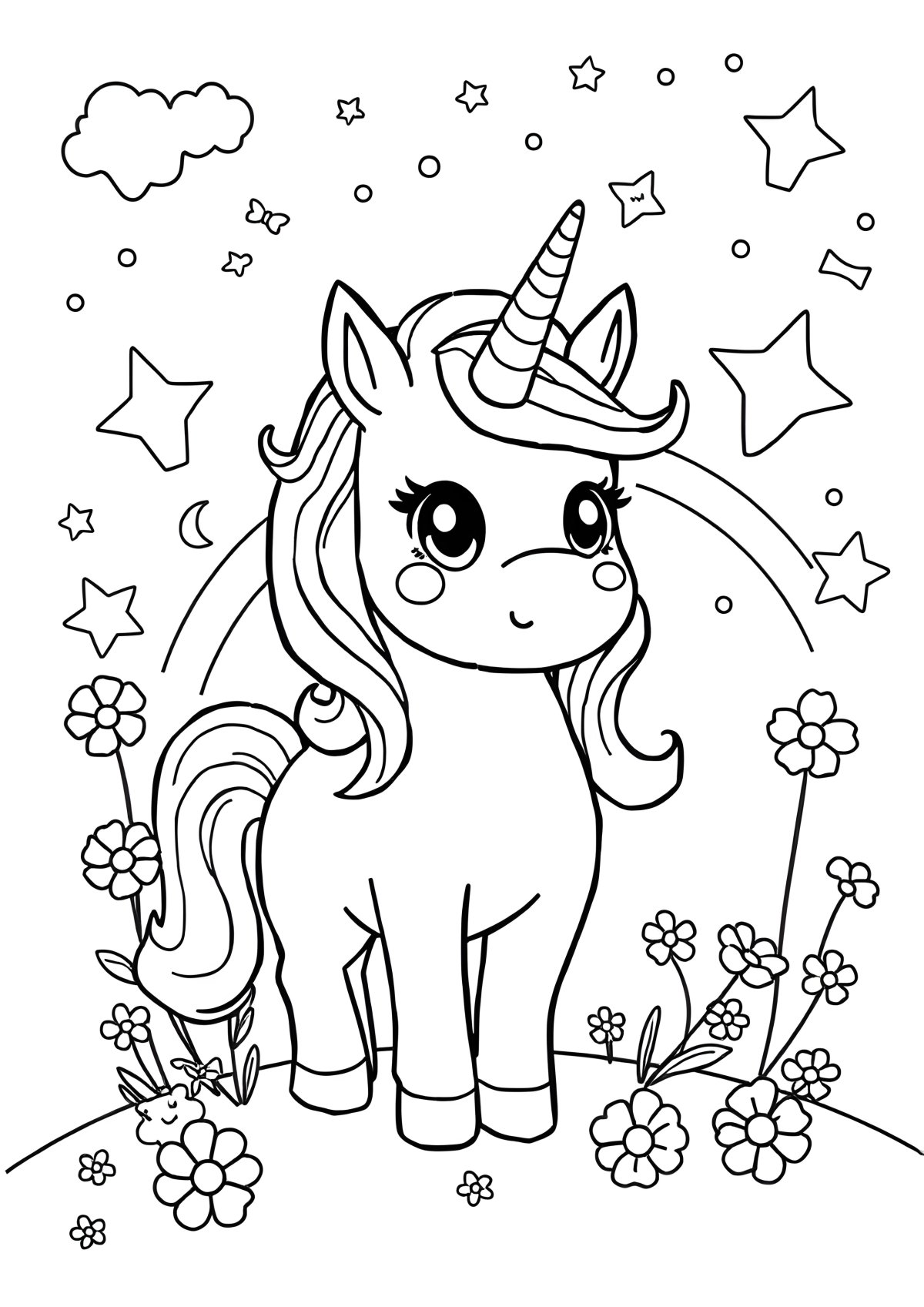 Unicorn Kids Among Us Coloring Page coloring page for kids