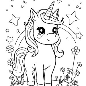 Unicorn Kids Among Us Coloring Page coloring page for kids