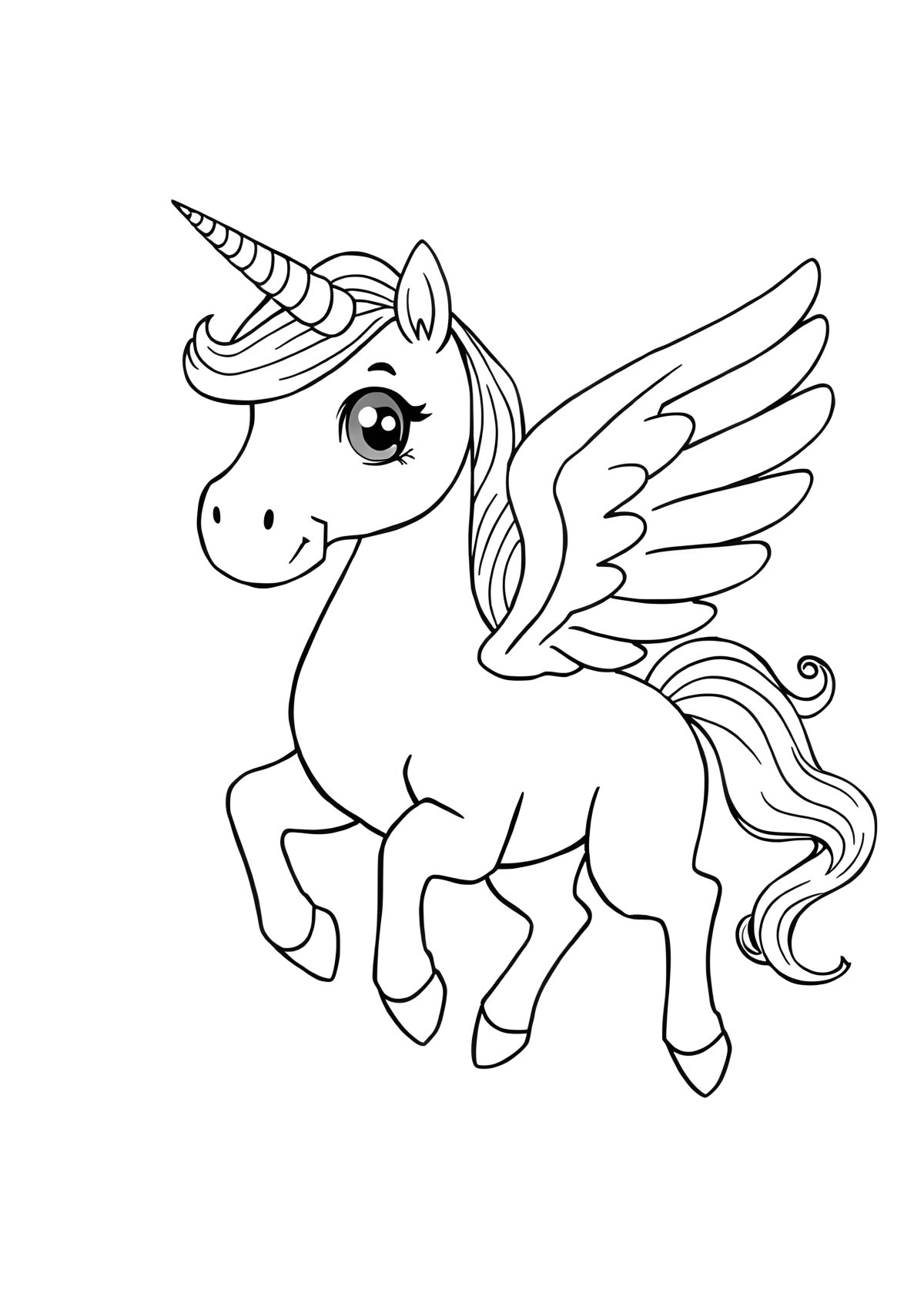 Unicorn Pegasus Horse Coloring Page coloring page for kids