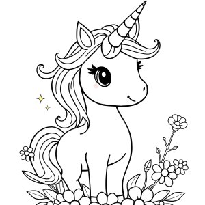 Cute Printable Easy Unicorn Coloring Page coloring page for kids