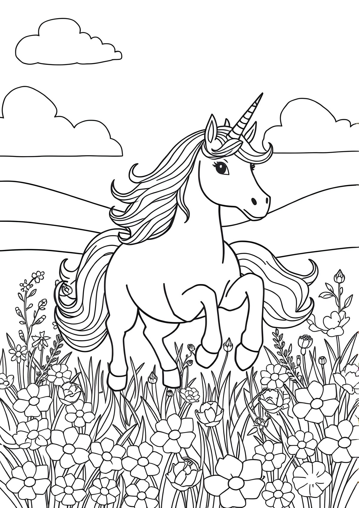 Free Adult Unicorn Coloring Page coloring page for kids