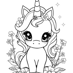 Baby Unicorn Coloring Page For Girls coloring page for kids