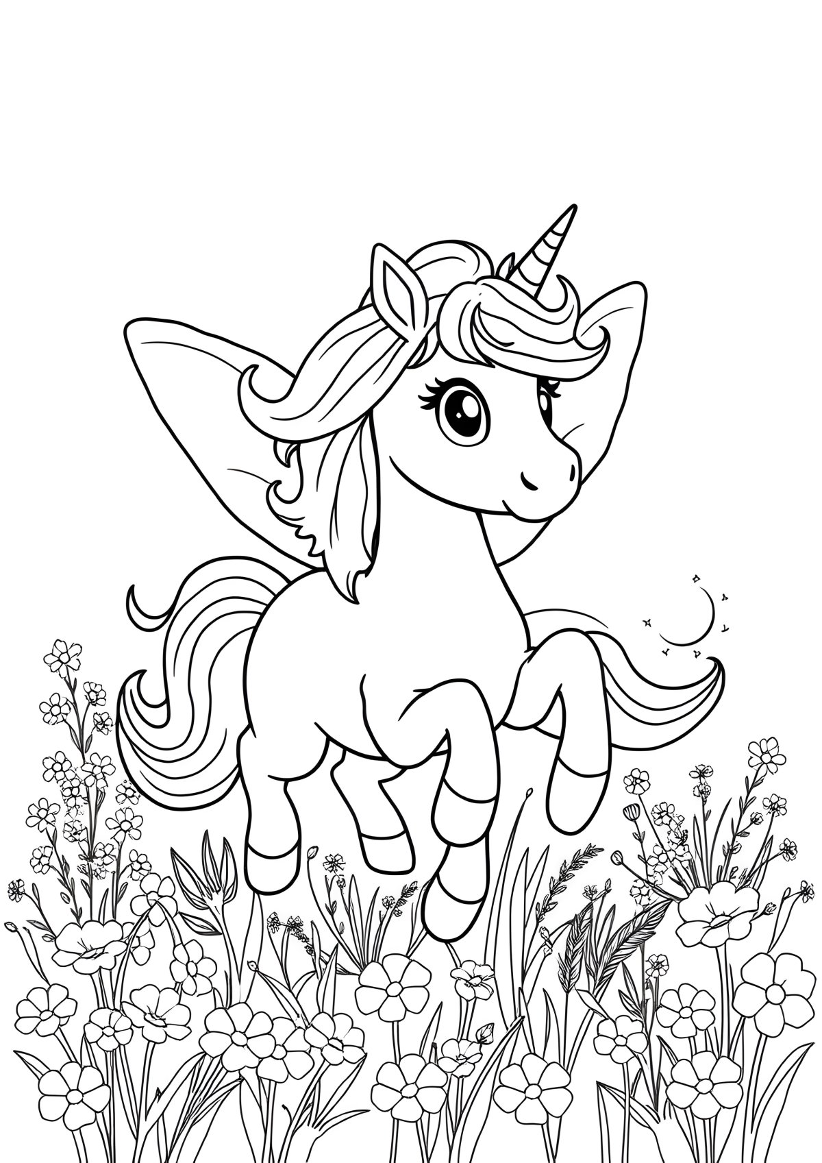 Printable Fairy Unicorn Coloring Page coloring page for kids