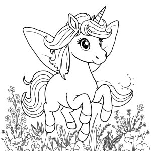 Printable Fairy Unicorn Coloring Page coloring page for kids