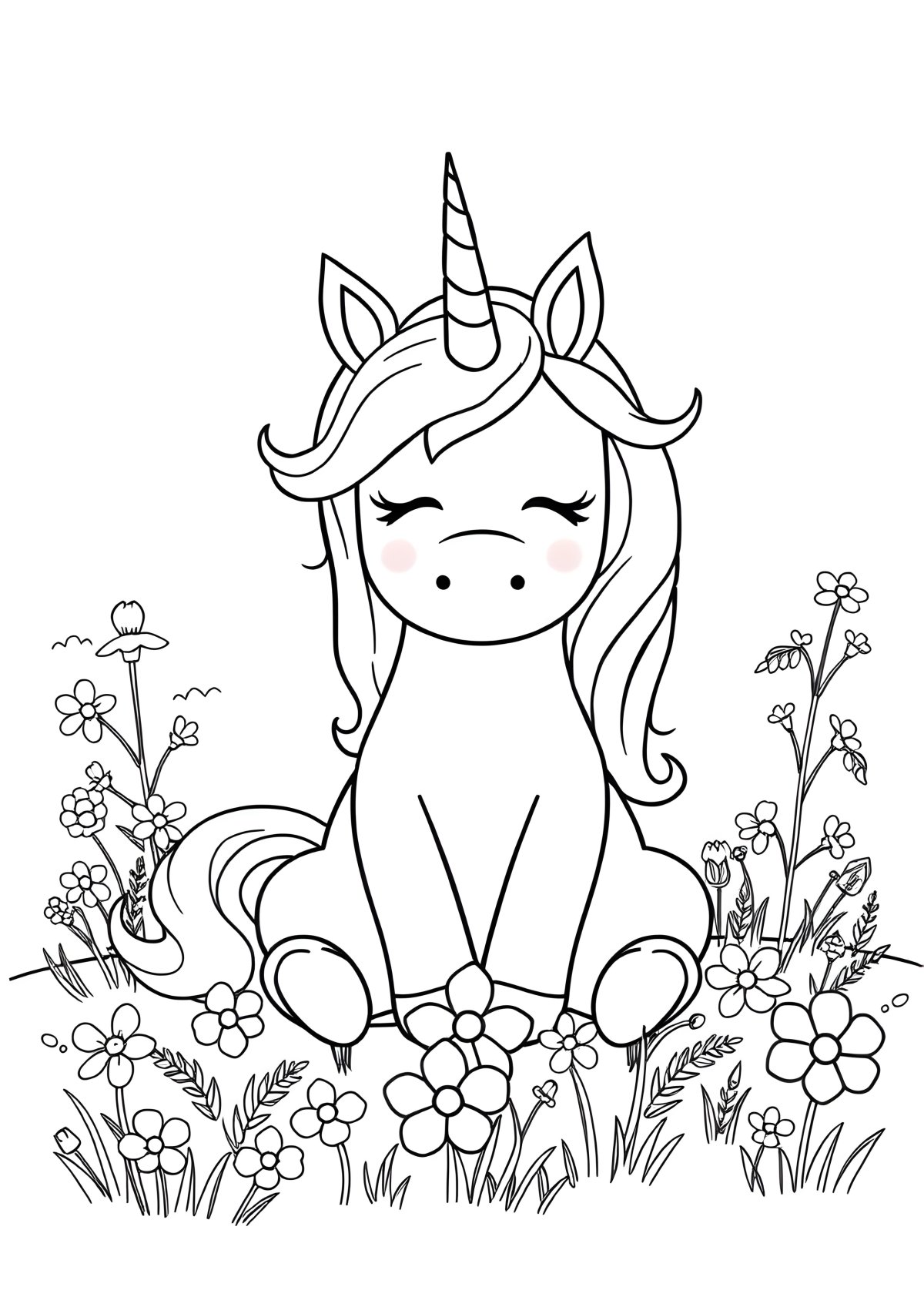 Mindfulness Unicorn Coloring Page coloring page for kids