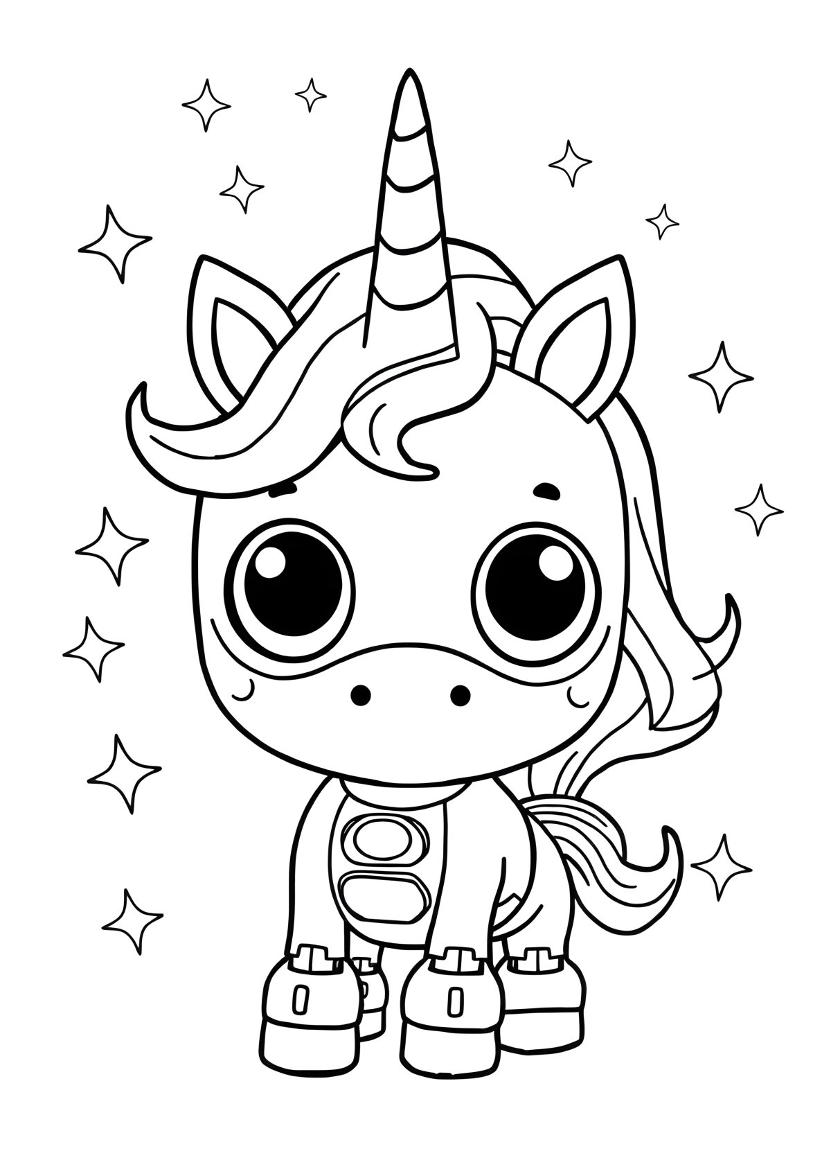Robot Unicorn Coloring Page coloring page for kids