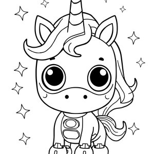 Robot Unicorn Coloring Page coloring page for kids
