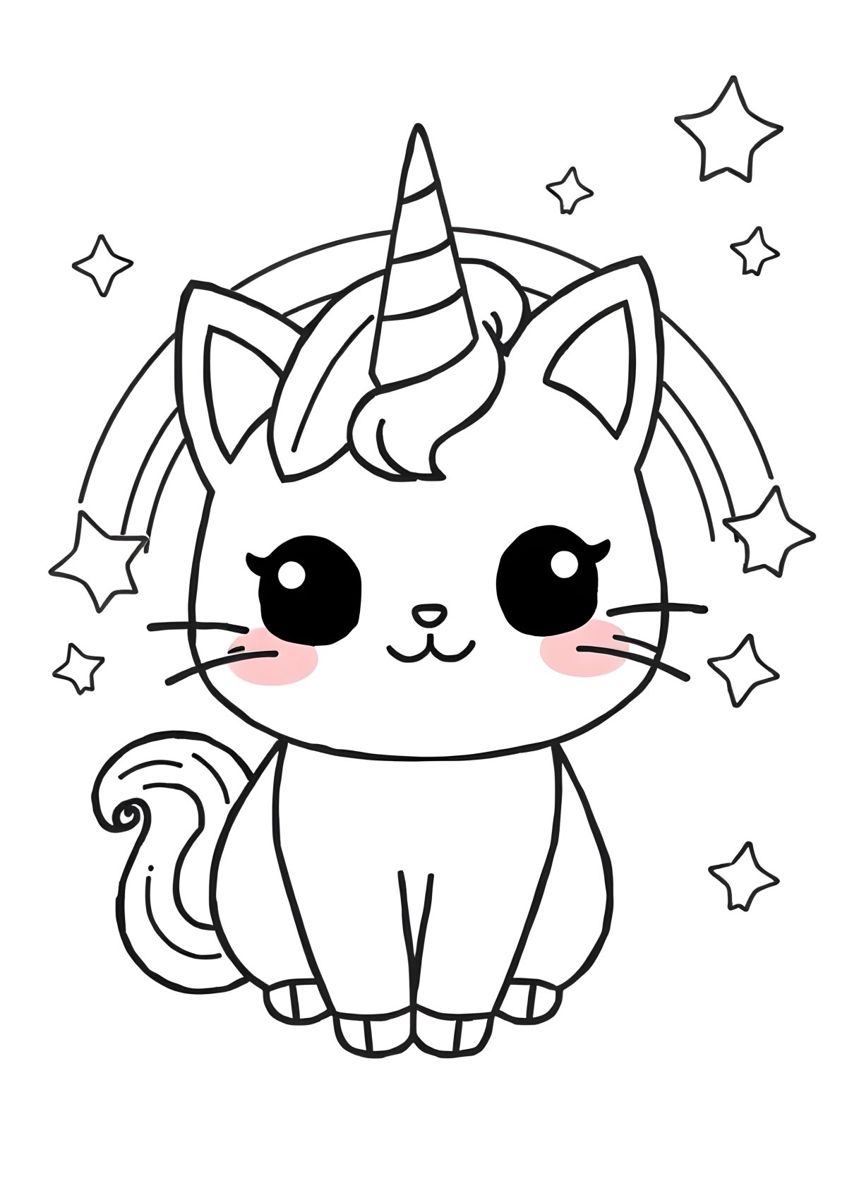 Coloring Page Pusheen Unicorn coloring page for kids