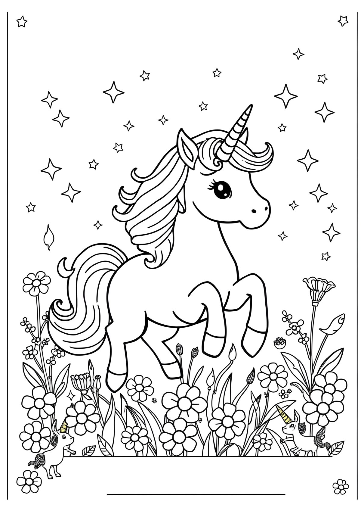 Unicorn Coloring Page Games coloring page for kids
