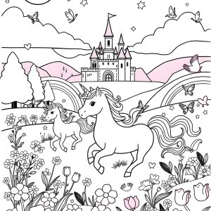 Color Page Of Unicorns coloring page for kids