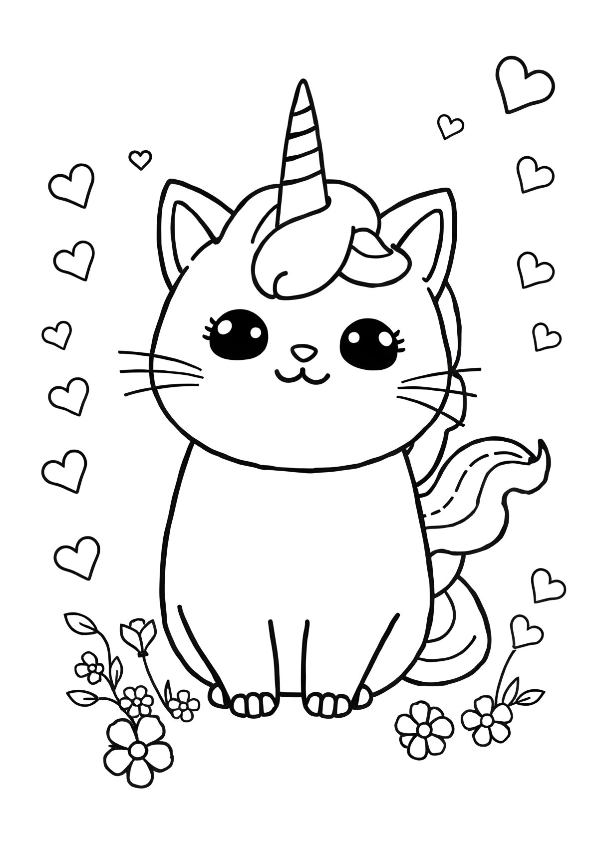 Cute Cute Pusheen Coloring Page Unicorn Coloring coloring page for kids