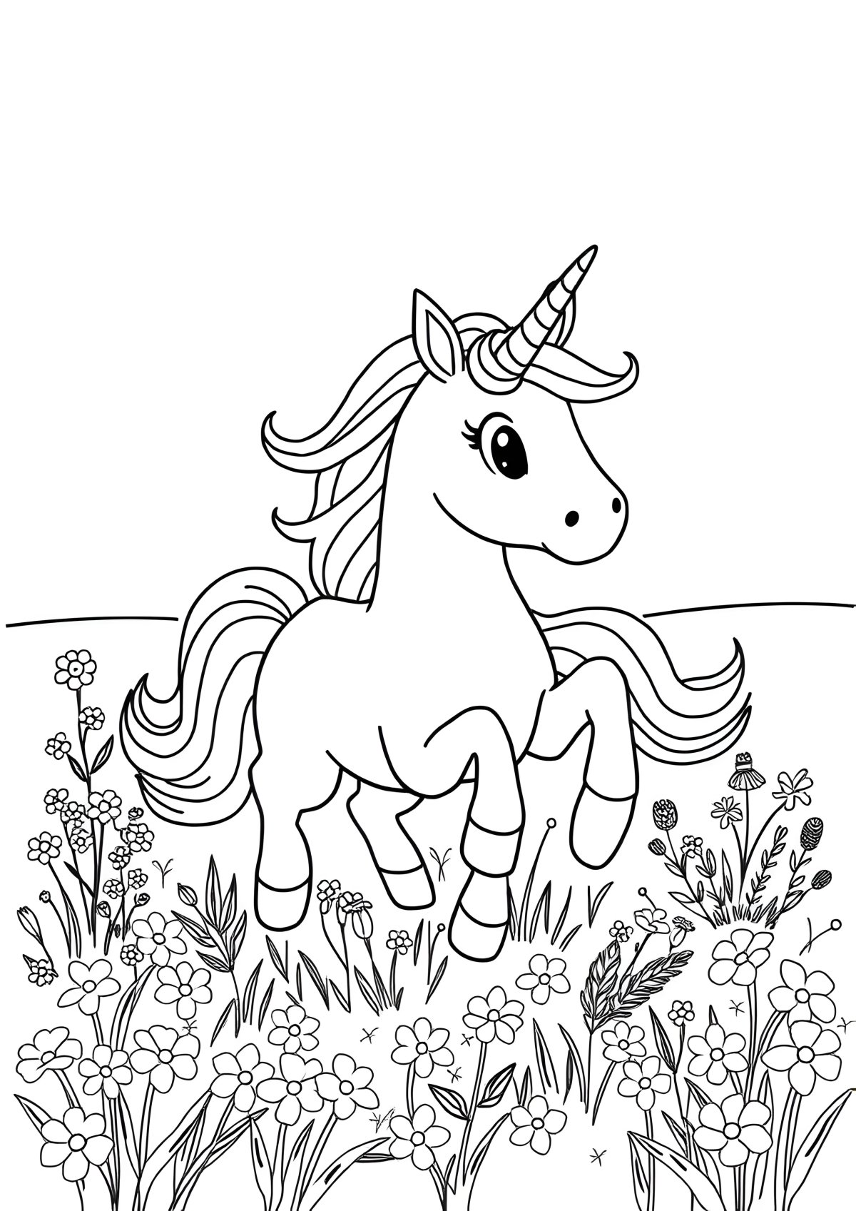 Pdf Unicorn Coloring Page coloring page for kids