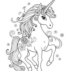 Unicorn Coloring Page Adults coloring page for kids