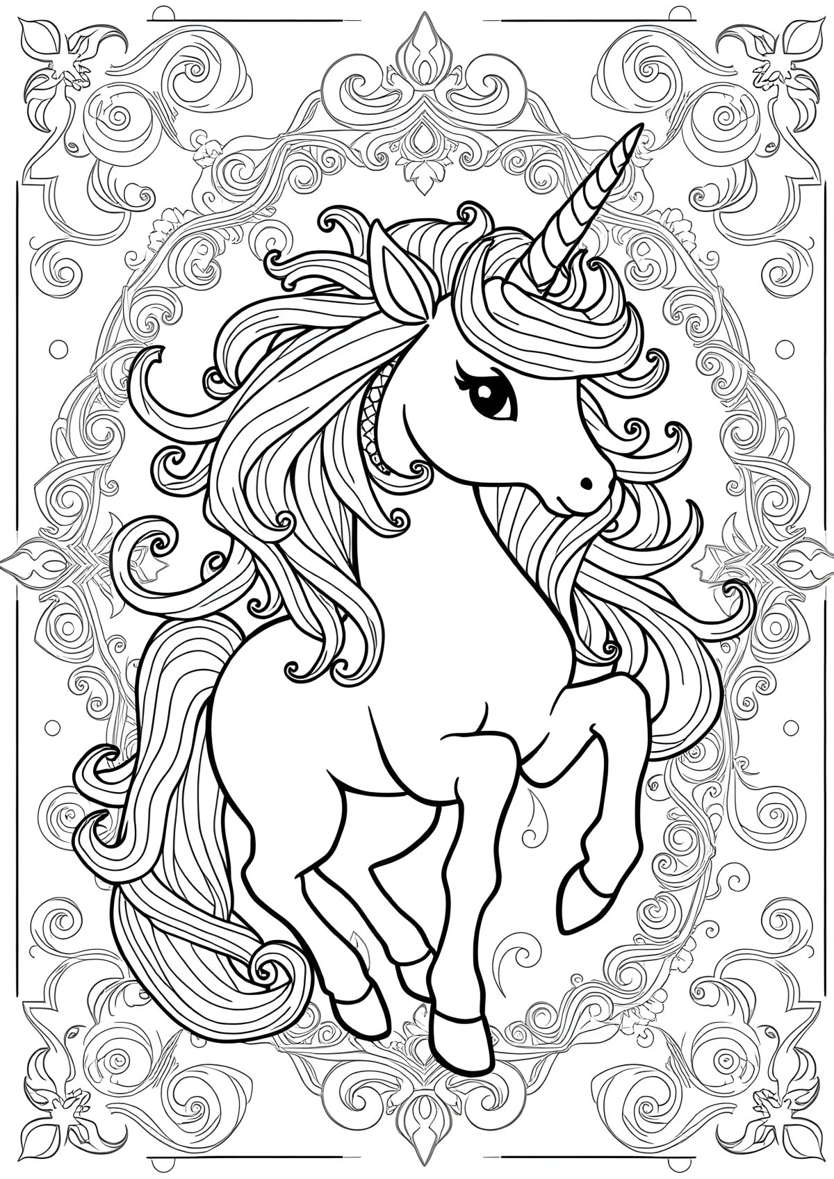 Unicorn Coloring Page For Adults Pdf coloring page for kids