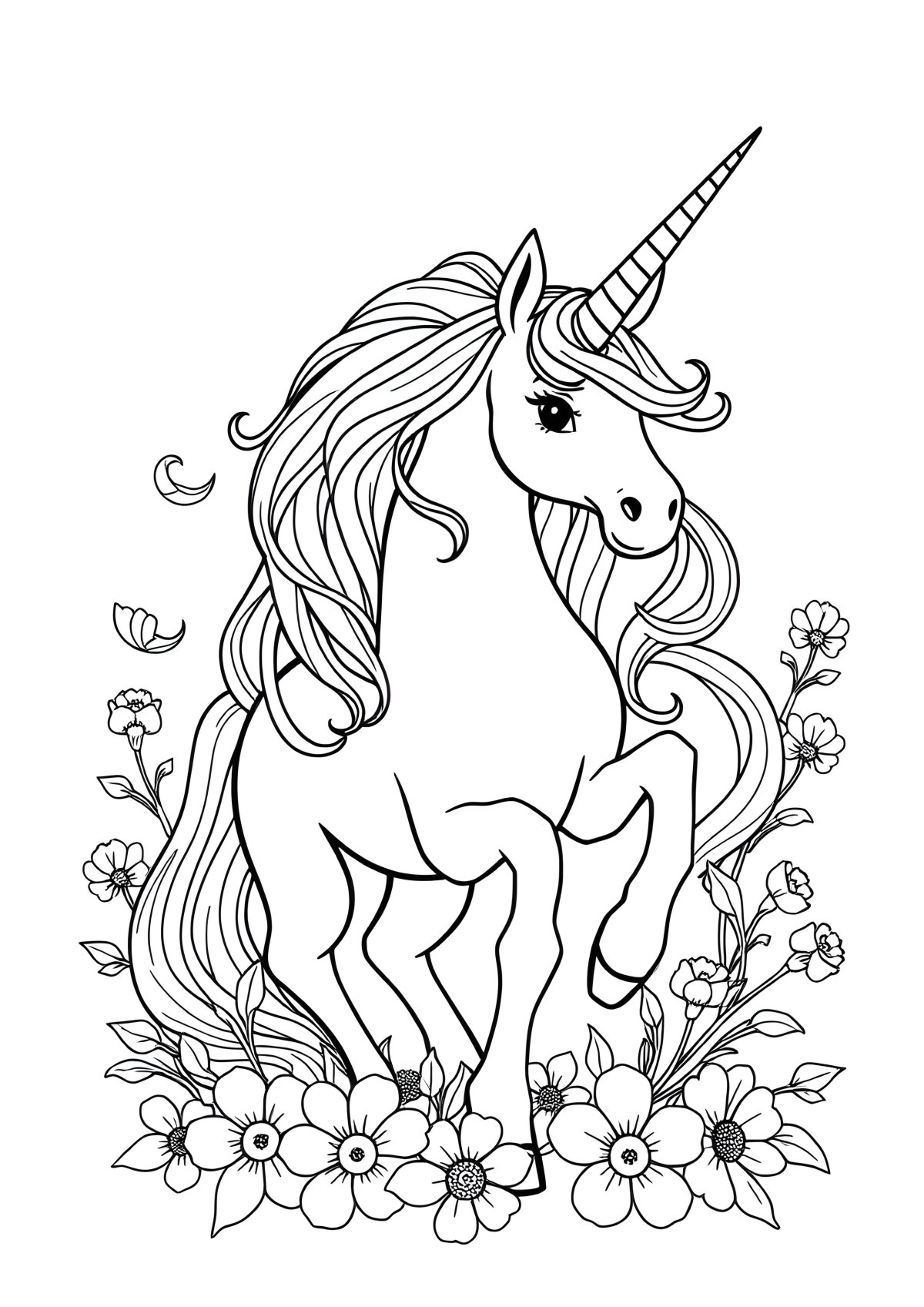 Unicorn Grown Up Coloring Page coloring page for kids