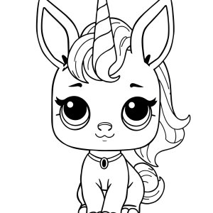 Bunny Unicorn Lol Pets Coloring Page coloring page for kids